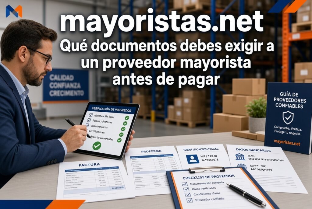 Qué documentos debes exigir a un proveedor mayorista antes de pagar